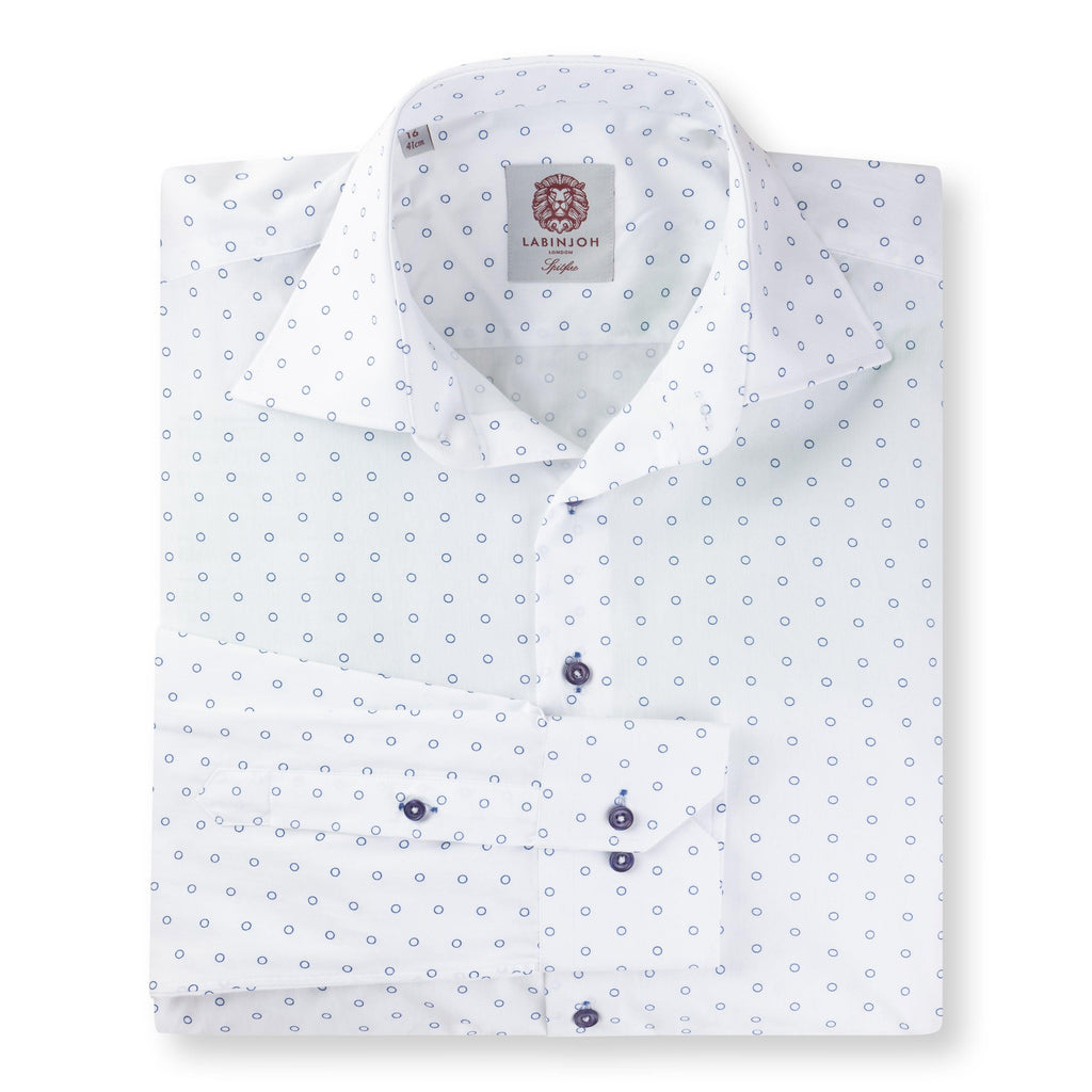 Clubman White Blue Circles Shirt