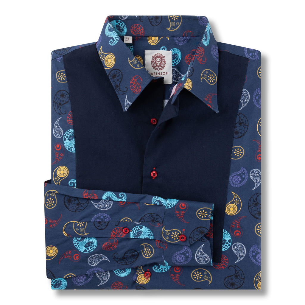 Spitfire Blue Paisley Bib - Labinjohlondon